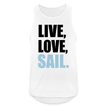 segeln - Männer Tank Top atmungsaktiv - Weiß - Vorne - Nick (188cm)