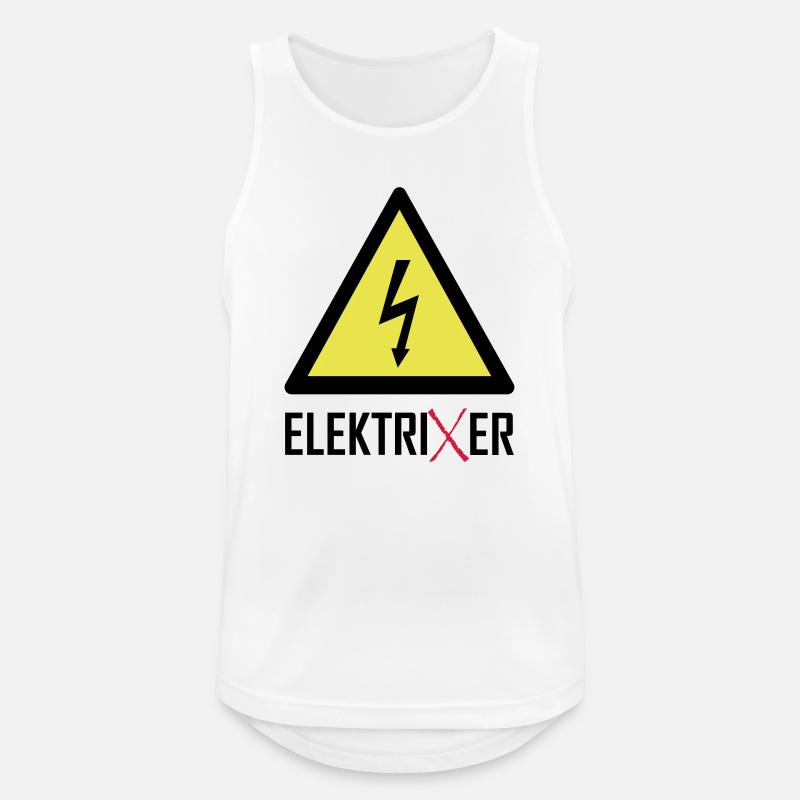 ElektriXer Elektriker Blitz Pfeil - Männer Tank Top atmungsaktiv - Weiß