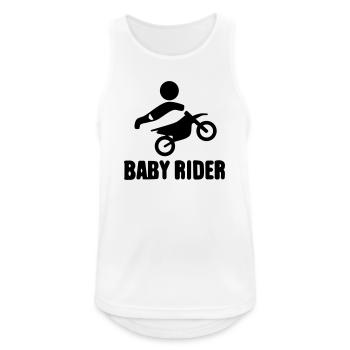 Baby Rider  - Männer Tank Top atmungsaktiv - Weiß - Vorne - Nick (188cm)