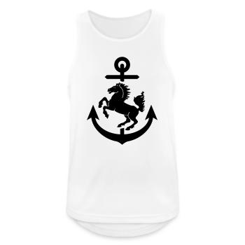 Stuttgart Wappen Anker, Stuttgarter - Männer Tank Top atmungsaktiv - Weiß - Vorne - Nick (188cm)