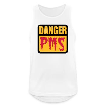 Danger PMS | Prämenstruelles Syndrom | - Men's Breathable Tank Top - white - Front - Nick (188cm)