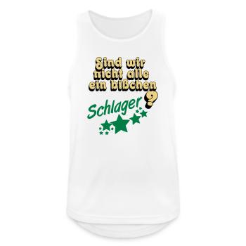 Schlager Party , Schlager Musik , Schlager Spaß - Männer Tank Top atmungsaktiv - Weiß - Vorne - Nick (188cm)