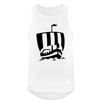 Wikinger Schiff - Männer Tank Top atmungsaktiv - Weiß - Vorne - Nick (188cm)
