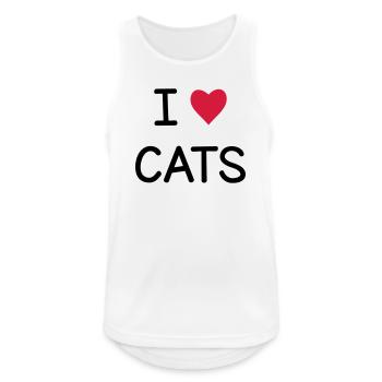 I love Cats cadeau pour les amis chats - Débardeur respirant Homme - blanc - Devant - Nick (188cm)