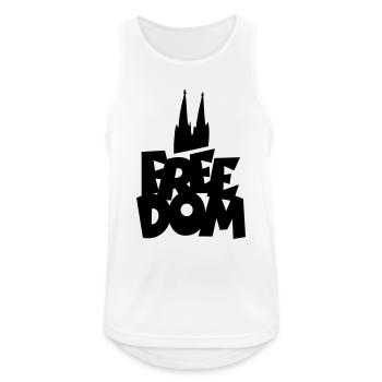 FREEDOM Köln Kölner Dom - Männer Tank Top atmungsaktiv - Weiß - Vorne - Nick (188cm)