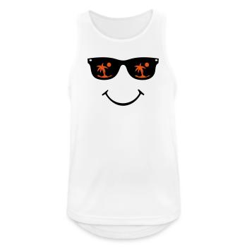Sonnenbrille Smiley - Männer Tank Top atmungsaktiv - Weiß - Vorne - Nick (188cm)