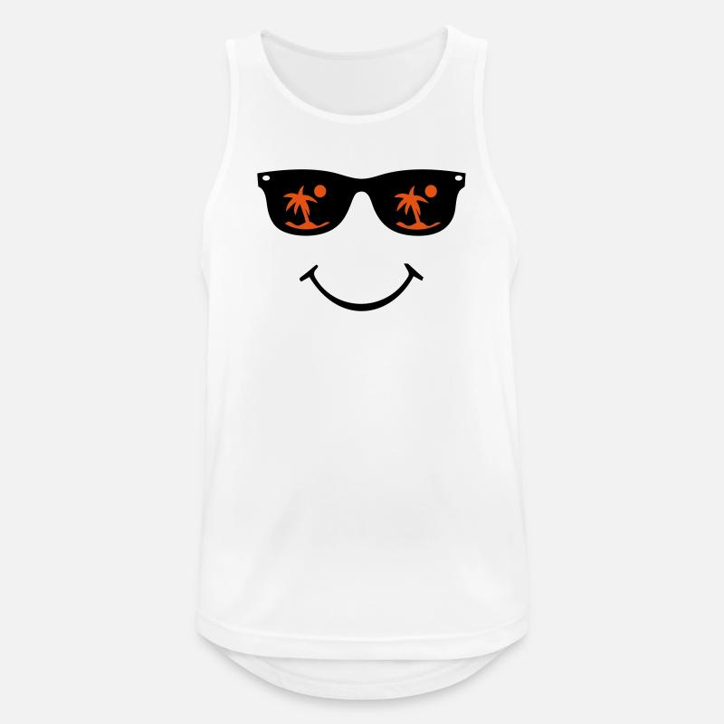 Sonnenbrille Smiley - Männer Tank Top atmungsaktiv - Weiß