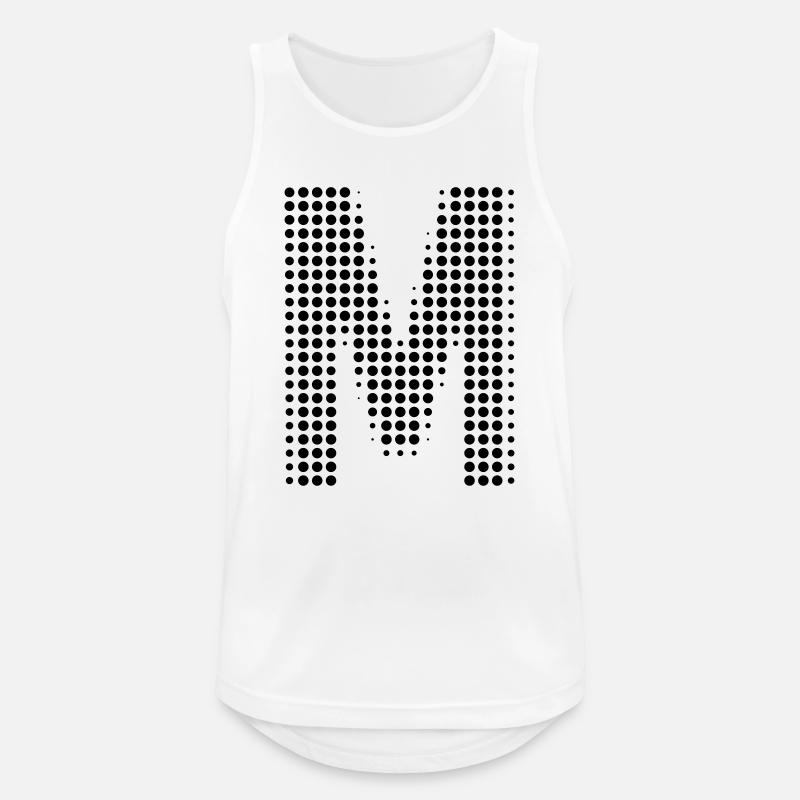M letter dots initial letter gift - Men's Breathable Tank Top - white