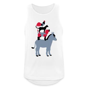 Dog, cat, cock, donkey - Men's Breathable Tank Top - white - Front - Nick (188cm)