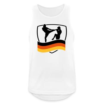 deutschland_kampfsport_1 - Männer Tank Top atmungsaktiv - Weiß - Vorne - Nick (188cm)