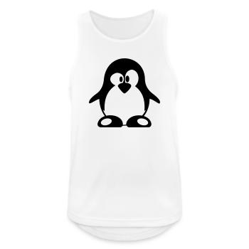 pinguin - Männer Tank Top atmungsaktiv - Weiß - Vorne - Nick (188cm)
