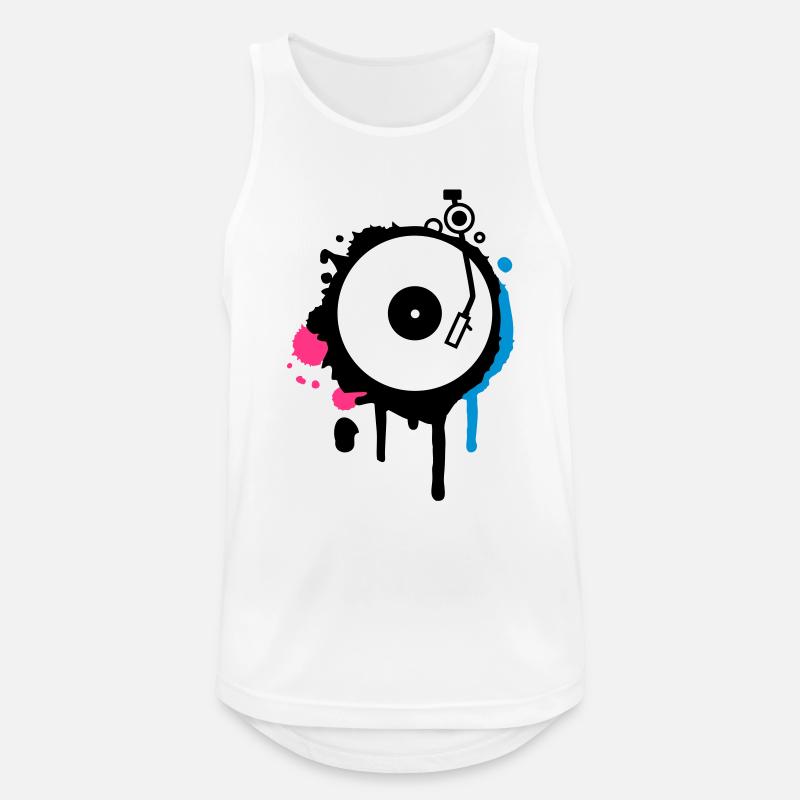 Turntable Graffiti - Men's Breathable Tank Top - white