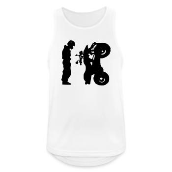 Quad - Männer Tank Top atmungsaktiv - Weiß - Vorne - Nick (188cm)