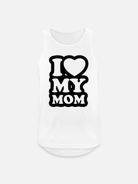 I love my mom - Ik hou van mijn moeder - Mannen tanktop ademend actief - wit