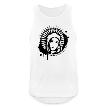 Maria Portrait Graffiti Schablone - Männer Tank Top atmungsaktiv - Weiß - Vorne - Nick (188cm)