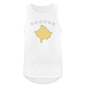 kosovo - Männer Tank Top atmungsaktiv - Weiß - Vorne - Nick (188cm)