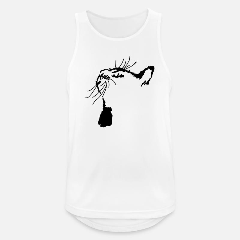 Cat - Men's Breathable Tank Top - white
