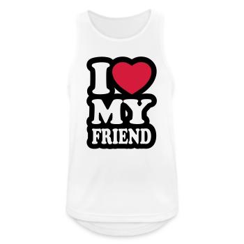 I love my friend - J'aime mon ami - Débardeur respirant Homme - blanc - Devant - Nick (188cm)