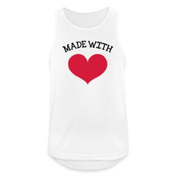 made with love - Men's Breathable Tank Top - white - Front - Nick (188cm)