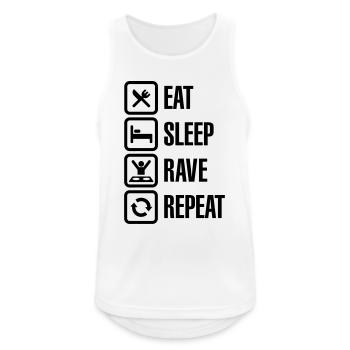 Eat sleep rave repeat - Men's Breathable Tank Top - white - Front - Nick (188cm)