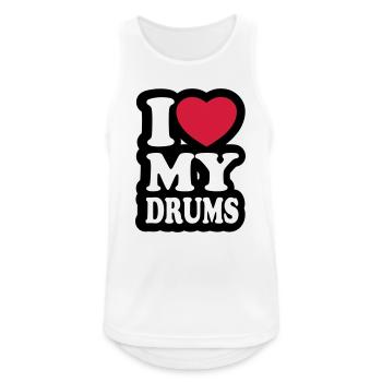 I love my drums - Ich liebe meine Trommeln - Männer Tank Top atmungsaktiv - Weiß - Vorne - Nick (188cm)