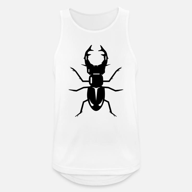 stilisierter Hirschkäfer mit prächtigen Geweih - Männer Tank Top atmungsaktiv - Weiß