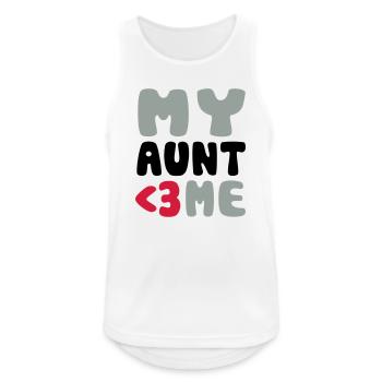 My aunt loves me - Ma tante m'aime - Débardeur respirant Homme - blanc - Devant - Nick (188cm)