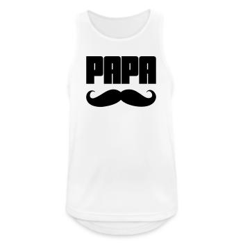 Papa - Männer Tank Top atmungsaktiv - Weiß - Vorne - Nick (188cm)