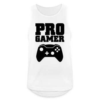 pro gamer - Männer Tank Top atmungsaktiv - Weiß - Vorne - Nick (188cm)