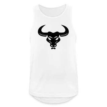 Stier - Männer Tank Top atmungsaktiv - Weiß - Vorne - Nick (188cm)