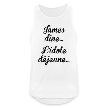 James dîne, l'idole déjeune - Débardeur respirant Homme - blanc - Devant - Nick (188cm)