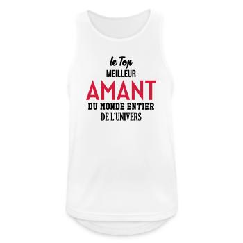 Amant / Maîtresse / Sexy / Sexe / Drague / Mariage - Débardeur respirant Homme - blanc - Devant - Nick (188cm)