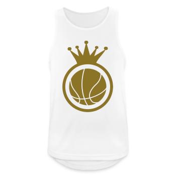 Basketball - Basket Ball - Game - Sport - Player - Männer Tank Top atmungsaktiv - Weiß - Vorne - Nick (188cm)