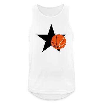 Basketball - Basket Ball - Game - Sport - Player - Männer Tank Top atmungsaktiv - Weiß - Vorne - Nick (188cm)