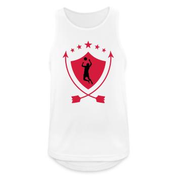 Volleyball - Volley Ball - Sport - Sportsman - Männer Tank Top atmungsaktiv - Weiß - Vorne - Nick (188cm)