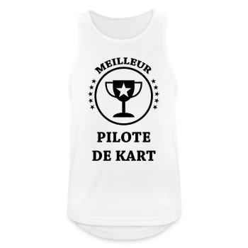 Go-Kart / Karting / Kart / Fahrer - Männer Tank Top atmungsaktiv - Weiß - Vorne - Nick (188cm)