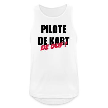 Go-Kart / Karting / Kart / Fahrer - Männer Tank Top atmungsaktiv - Weiß - Vorne - Nick (188cm)