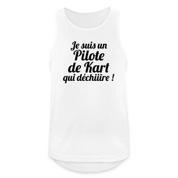 Go-Kart / Karting / Kart / Fahrer - Männer Tank Top atmungsaktiv - Weiß - Vorne - Nick (188cm)