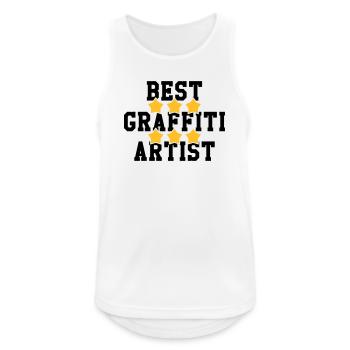 Graffiti / Tag / Writer / Street Art - Männer Tank Top atmungsaktiv - Weiß - Vorne - Nick (188cm)