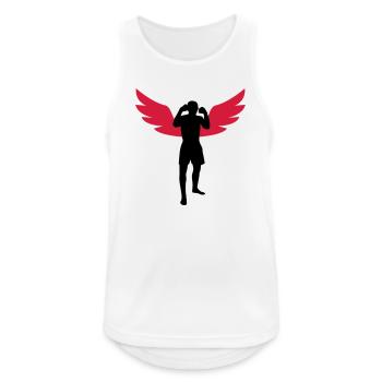 Kickboxing / Kick-Boxeur / Kick Boxing - Débardeur respirant Homme - blanc - Devant - Nick (188cm)