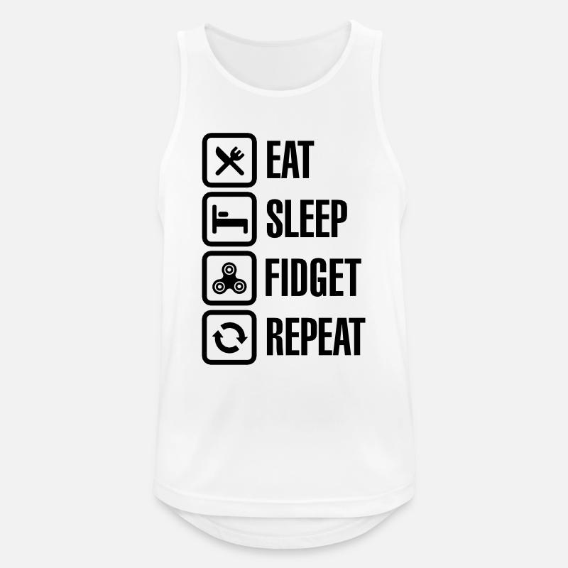 Eat Sleep Fidget Repeat - Fidget Spinner - Men's Breathable Tank Top - white