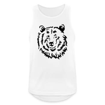 Baer Raubtier - Männer Tank Top atmungsaktiv - Weiß - Vorne - Nick (188cm)