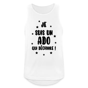 adolescent / enfant / ado / adolescente - Débardeur respirant Homme - blanc - Devant - Nick (188cm)