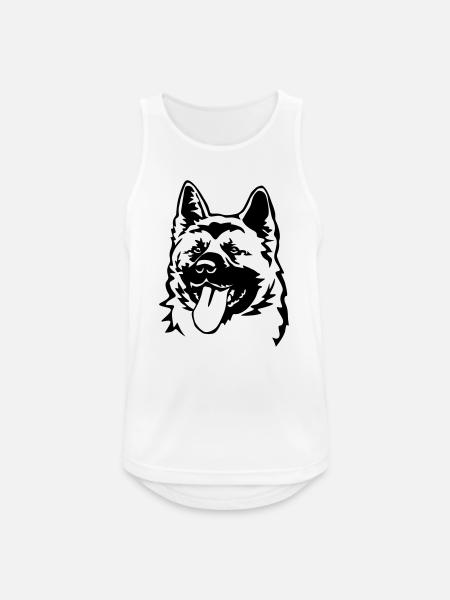 American Akita head - Men's Breathable Tank Top - white