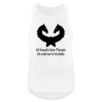Lüneburger Heide Pferde - Männer Tank Top atmungsaktiv - Weiß - Vorne - Nick (188cm)