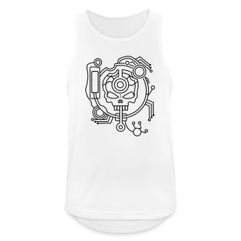 Cyber Skull Skull as a circuit - Men's Breathable Tank Top - white - Front - Nick (188cm)