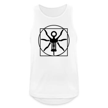 Vitruvian man wine cork screw Leonardo Da Vinci - Men's Breathable Tank Top - white - Front - Nick (188cm)