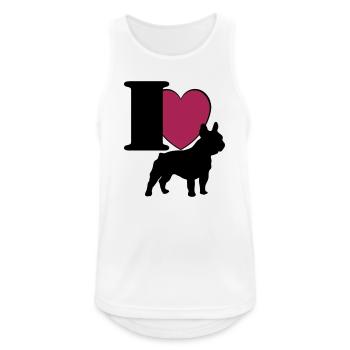 Französische Bulldogge , French Bulldog I love(25) - Männer Tank Top atmungsaktiv - Weiß - Vorne - Nick (188cm)
