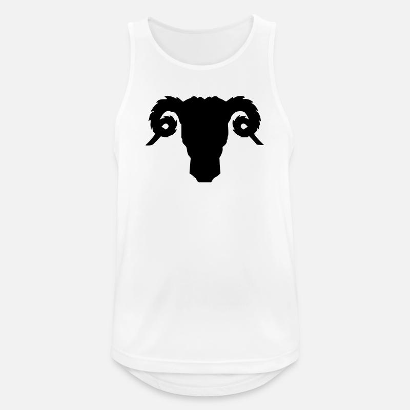 Bock- oder Rammkopfschattenbild - Männer Tank Top atmungsaktiv - Weiß