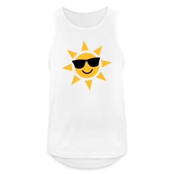 Sonnenbrillen-Sonnenstrahl - Männer Tank Top atmungsaktiv - Weiß - Vorne - Nick (188cm)